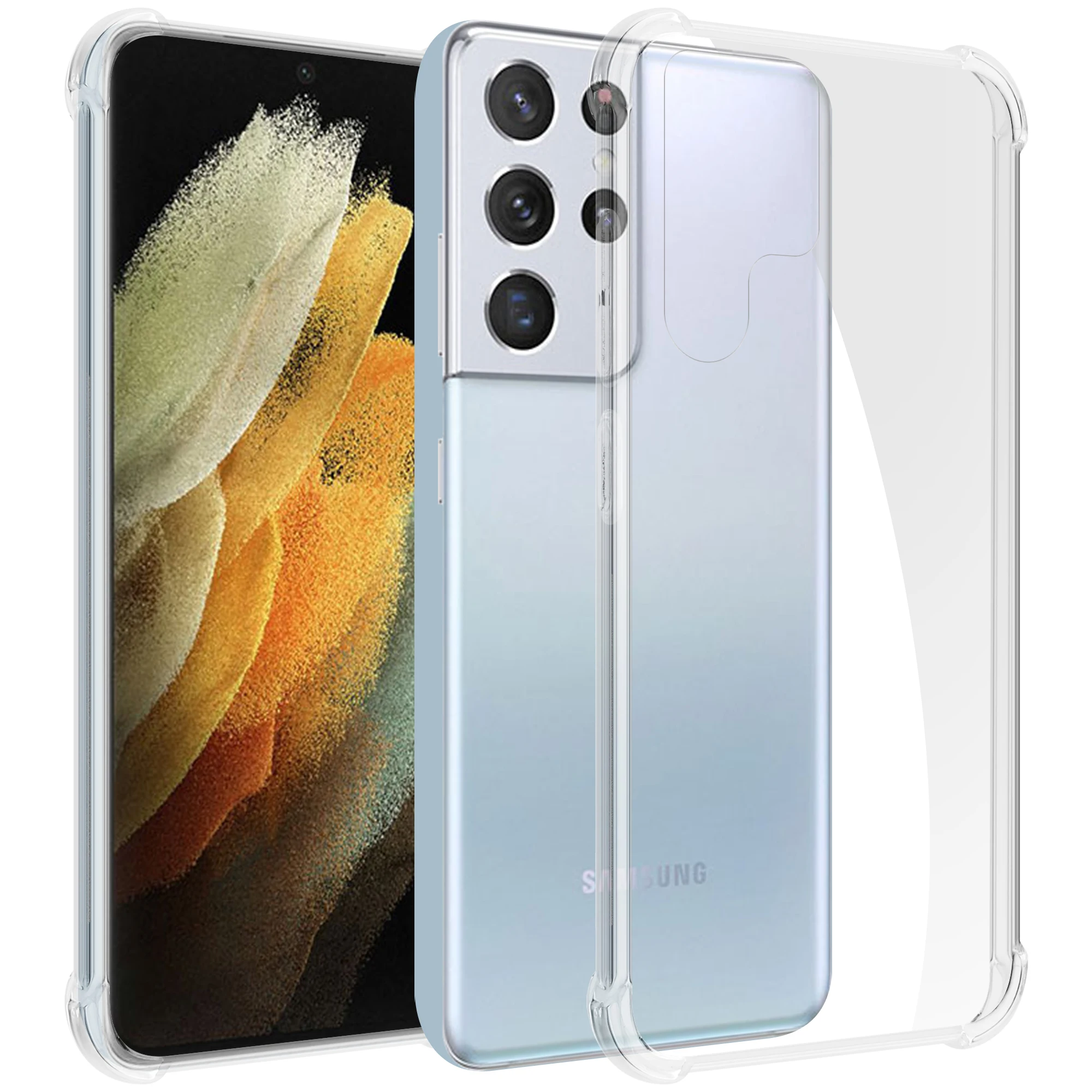 Transparent Alpha Gel Mobile Phone Case For Samsung Galaxy S22 Ultra, Shockproof TPU Phone Case  For S22 Ultra