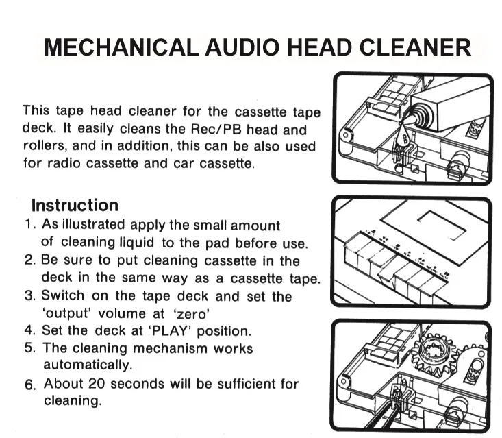 Mechanical Audio Cassette Head Cleaner