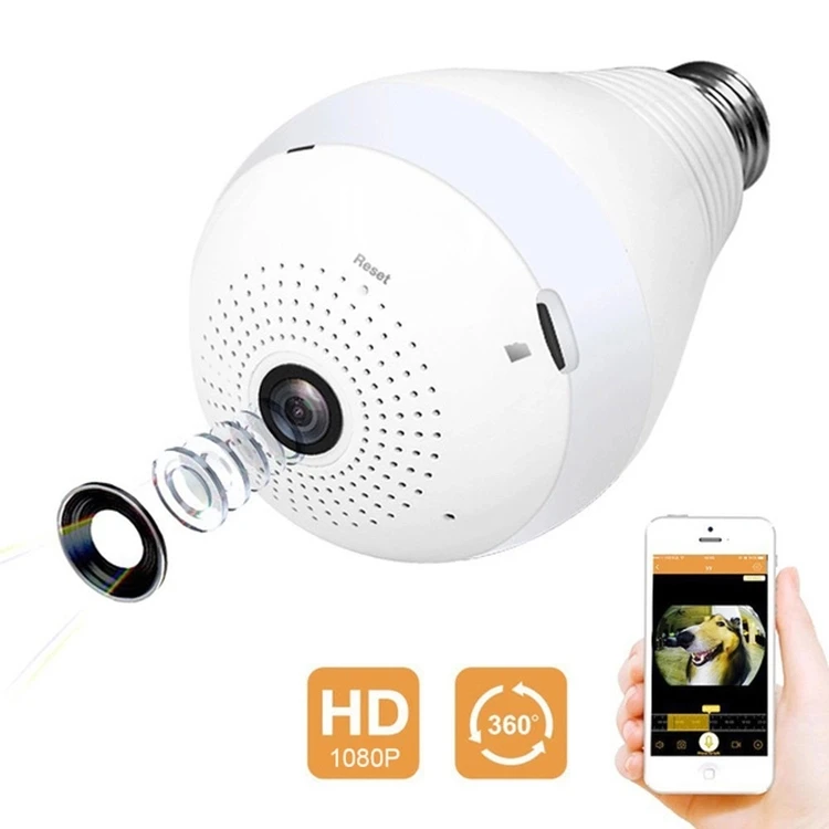Wifi Camera Security Guard Two Way Audio Hot Sale Full 360 Degree Home security Lamp Hidden Bulb IP Camera