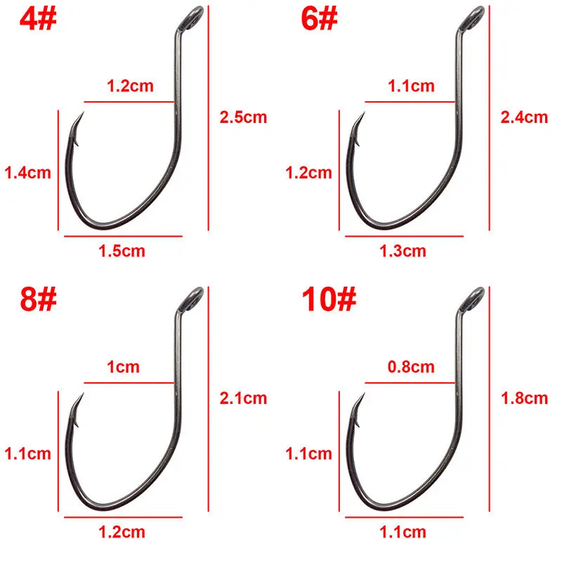 8832 100 шт./пакет рыболовный крючок из высокоуглеродистой стали, черная приманка в виде сома, рыболовные крючки