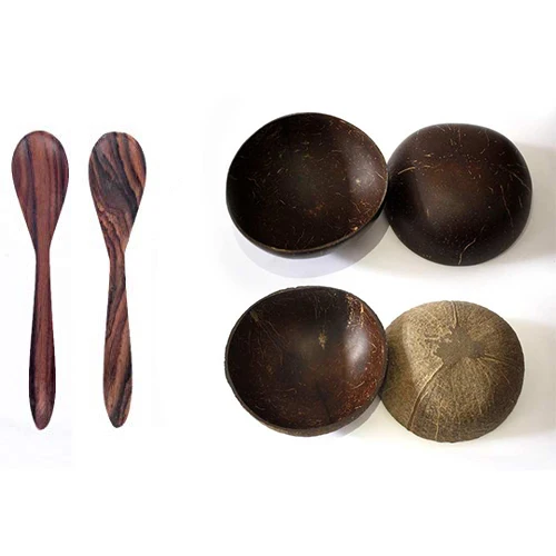 2024 Coconut Bowl And Spoon Pork Customized Logo Competitive Price Coconut Shell Bowl Set from Vietnam Top selling on Amazon amazon top seller Hottest Products