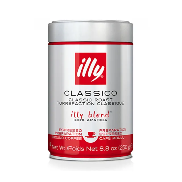 Top Quality ILLY 250 GR GROUND COFFEE CLASSICO TIN Made in Italy