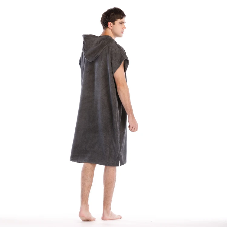 
Men surf robe terry cloth hooded poncho beach towel 