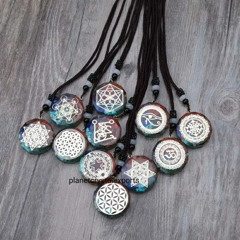 Orgone Pendant Necklace Metatron Cube Orgonite Energy Pendant 7 Chakra Reiki Healing EMF Protection Crystal  necklace