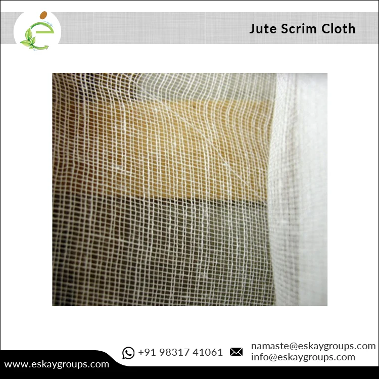 Custom Logo / Private Label Available for 100% Jute Hessian Scrim Cloth for Geo Textile, Packaging and Decoration
