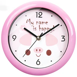 W107 8 inch Home Cheap Mechanic Plastic Bedroom Living Room Decor Cartoon Sleep Child For Kids Wall Clock