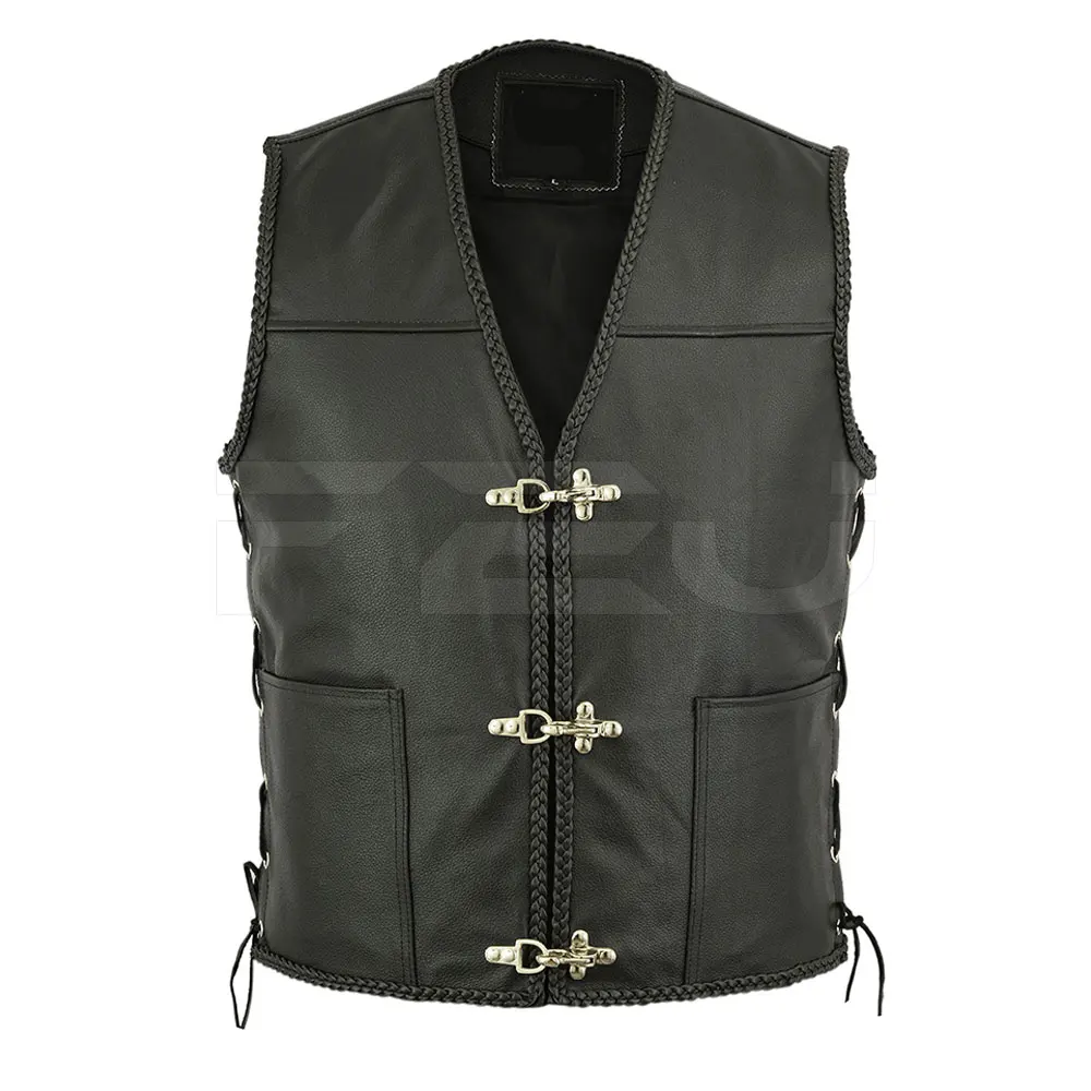 100% Genuine High Quality Leather Vest Custom Fitted Wholesale Leather Vest Accept OEM Casual Wear Regular Solid Pattern Vintage