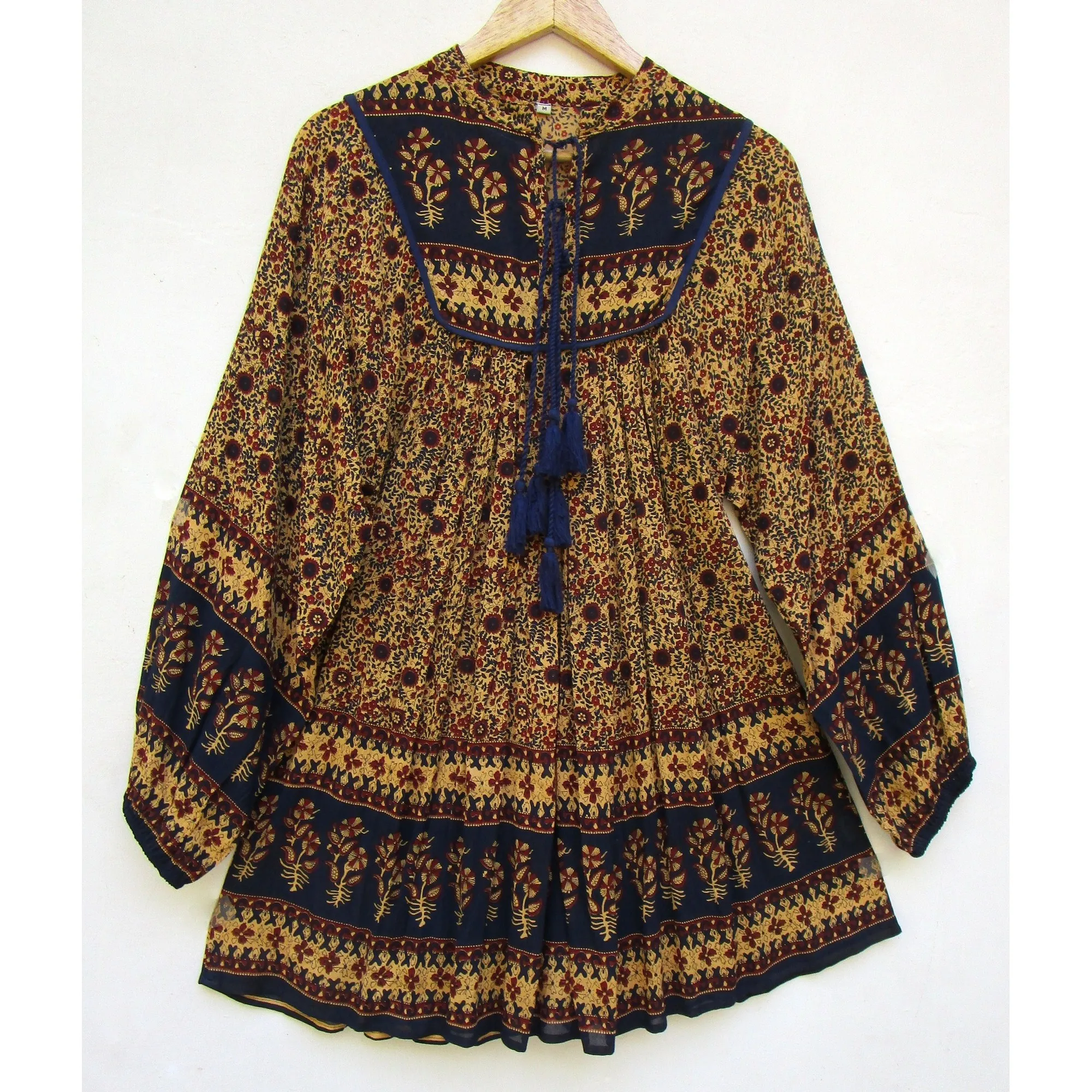 regular summer beach style screen printed floral pattern women blouse