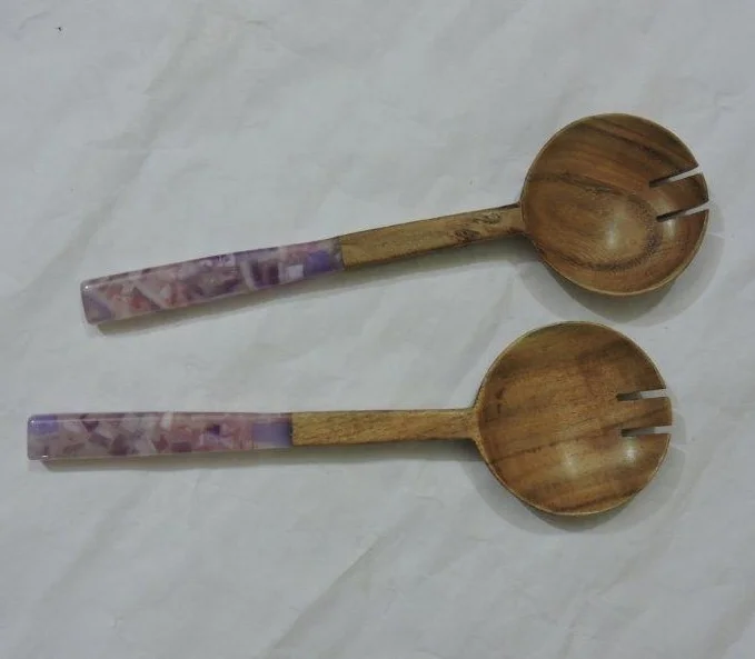 Wooden Salad Server Spoon Cutlery Set amazon Top Seller Kitchen Accessories
