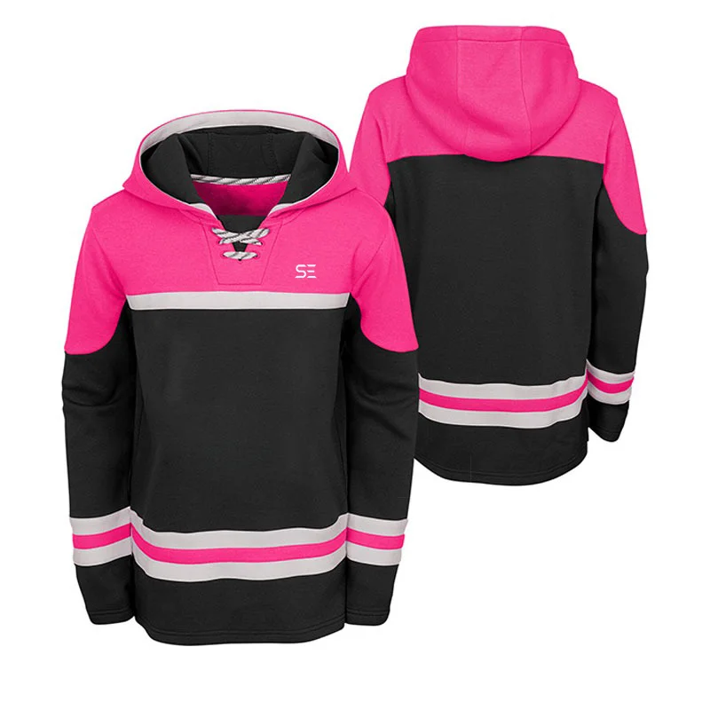 Custom sublimation hockey lace up hoodie ice hockey sweatshirt hockey sweater 2023
