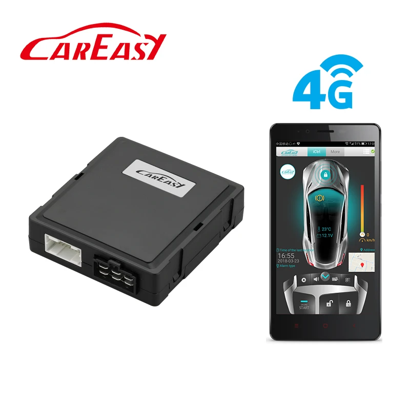 CarEasy Smartphone 4G GPS/GSM two way car alarm with remote engine starter