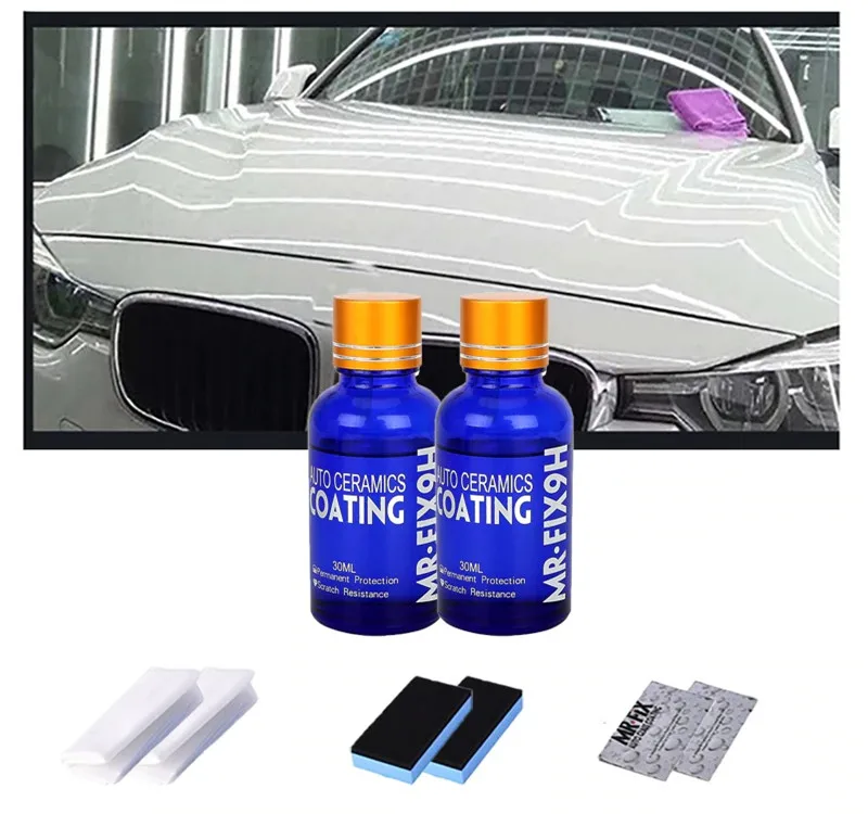 9H Car Liquid Ceramic Coat Super Hydrophobic Glass Coating Set Polysiloxane and Nano materials Car Polish