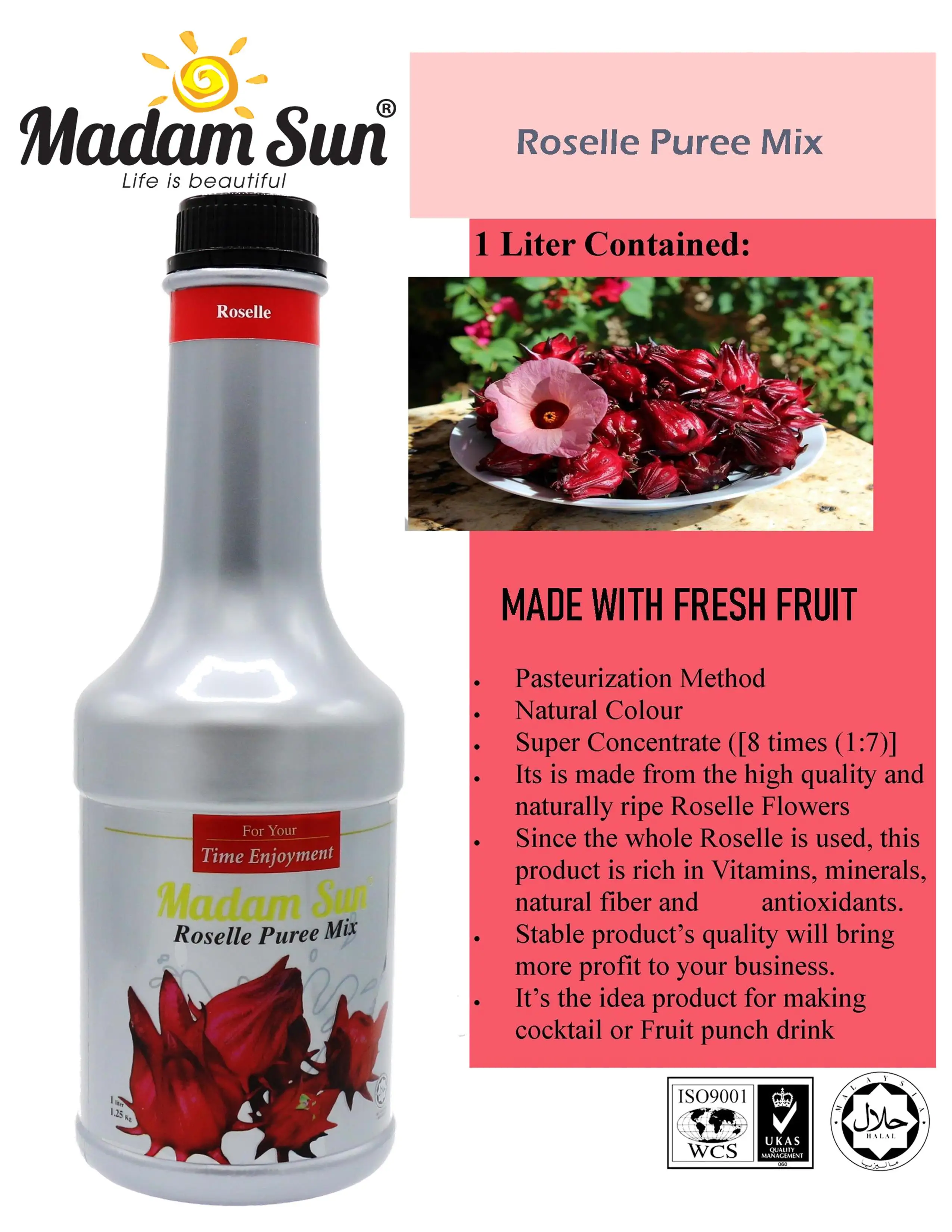 
Roselle Puree Drink Concentrate /Organic Hibiscus Juice/Roselle JUice Concentrate 
