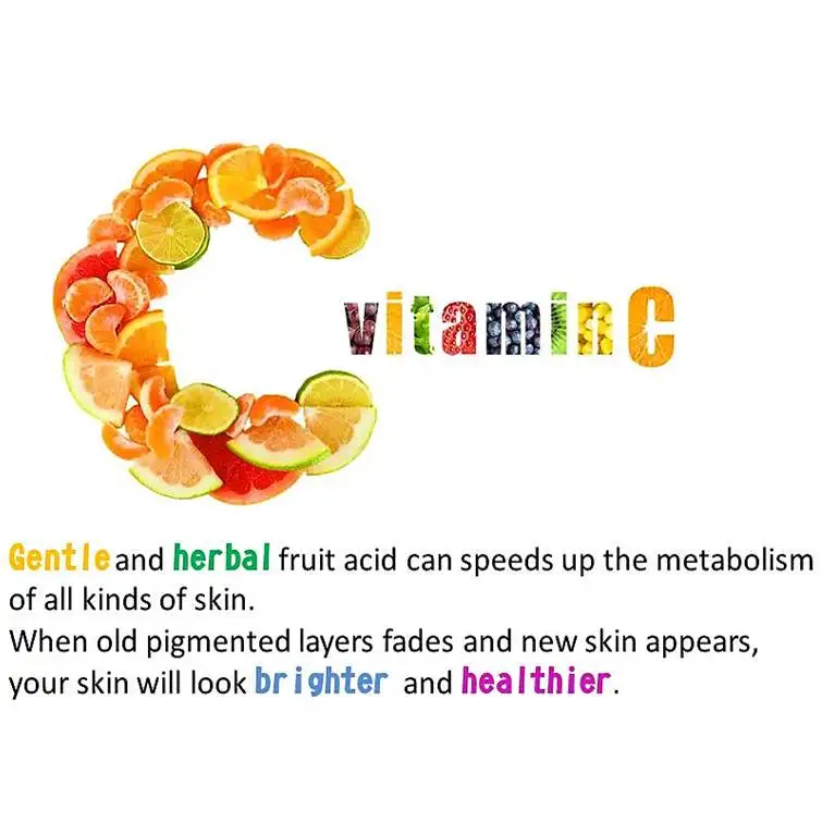 Private Label Alpha Hydroxy Lactic Acid Anti Pigmentation brightening Whitening Skin Tonic Clear Fruit Serum Vitamine C AHA