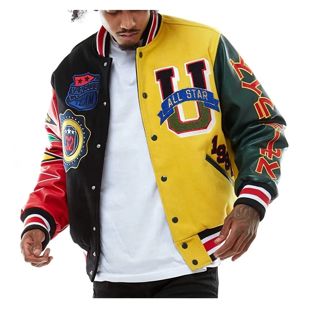 Новая мужская Классическая винтажная бейсбольная куртка премиум-класса с кнопками