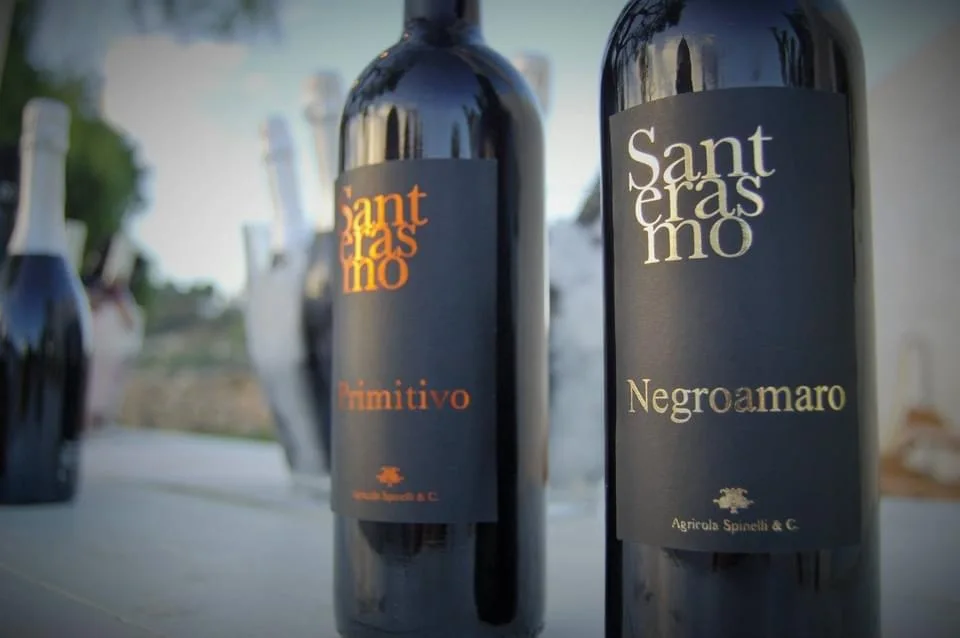 ITALY Apulia Santerasmo Negroamaro Red wine Bottle 0,75L | Dry | Primitivo Puglia IGP | For Elegant Dinners