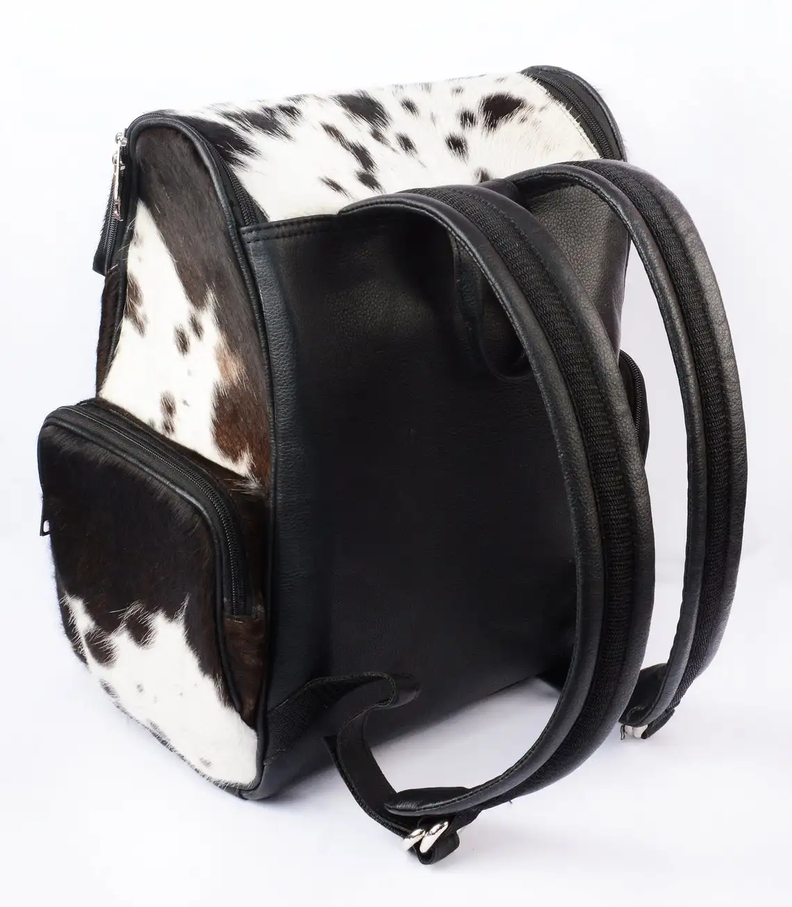  Рюкзак из воловьей кожи коричневая и белая дорожная сумка через плечо с мехом пони