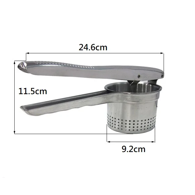 Durable stainless steel potato press metal potato masher