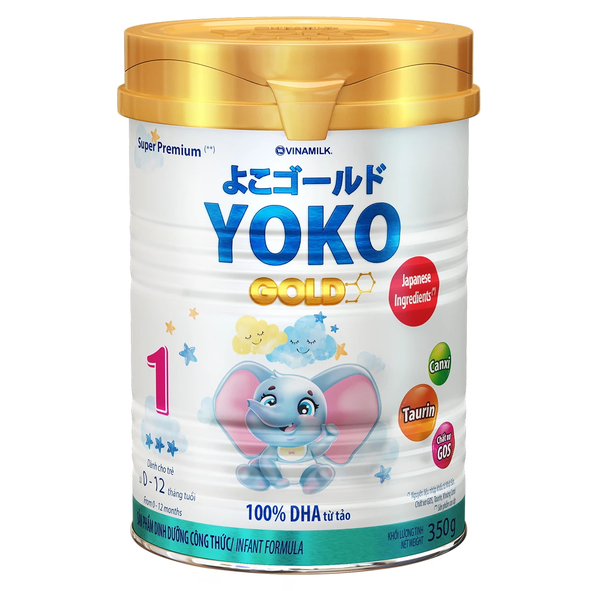 Сухое молоко для детей от 0 до 12 месяцев Yoko Gold, хорошее питание из Японии, шаг 1 (для детей от 0 до 12 месяцев), упаковка 350 г олова