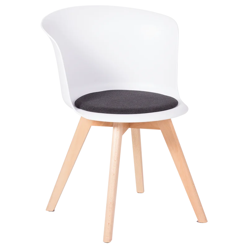 Dining restaurant home modern chair with robust fabric with wooden legs Carmen 9968 - Yellow White