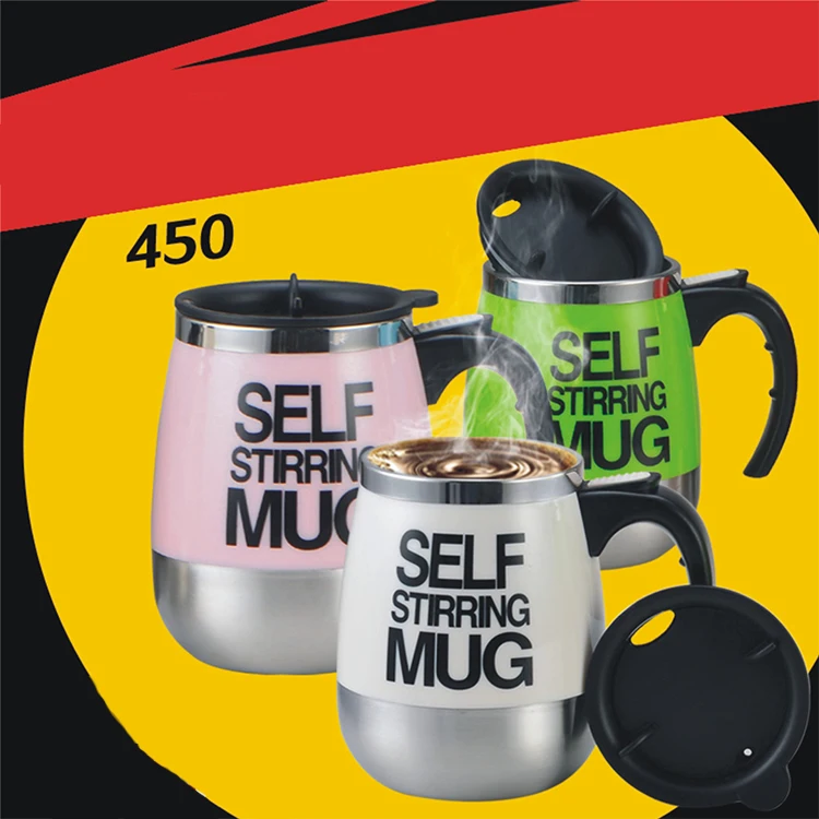 2021 Favourable Price Automatic Pink Stainless Steel Self Wholesale Stirring Mug Cup