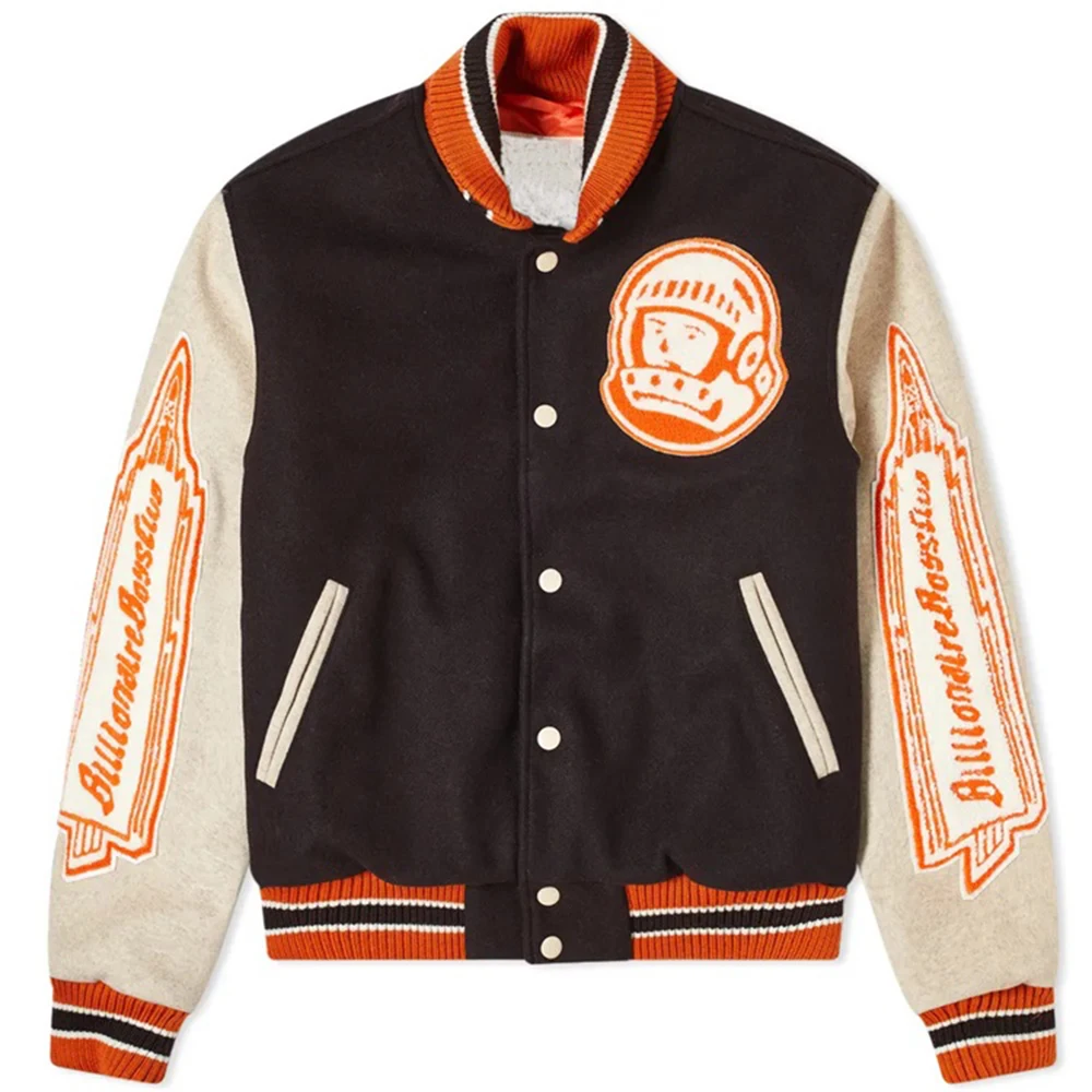 Custom Double Color Patchwork Patch Embroidered Versity Jacket For Men