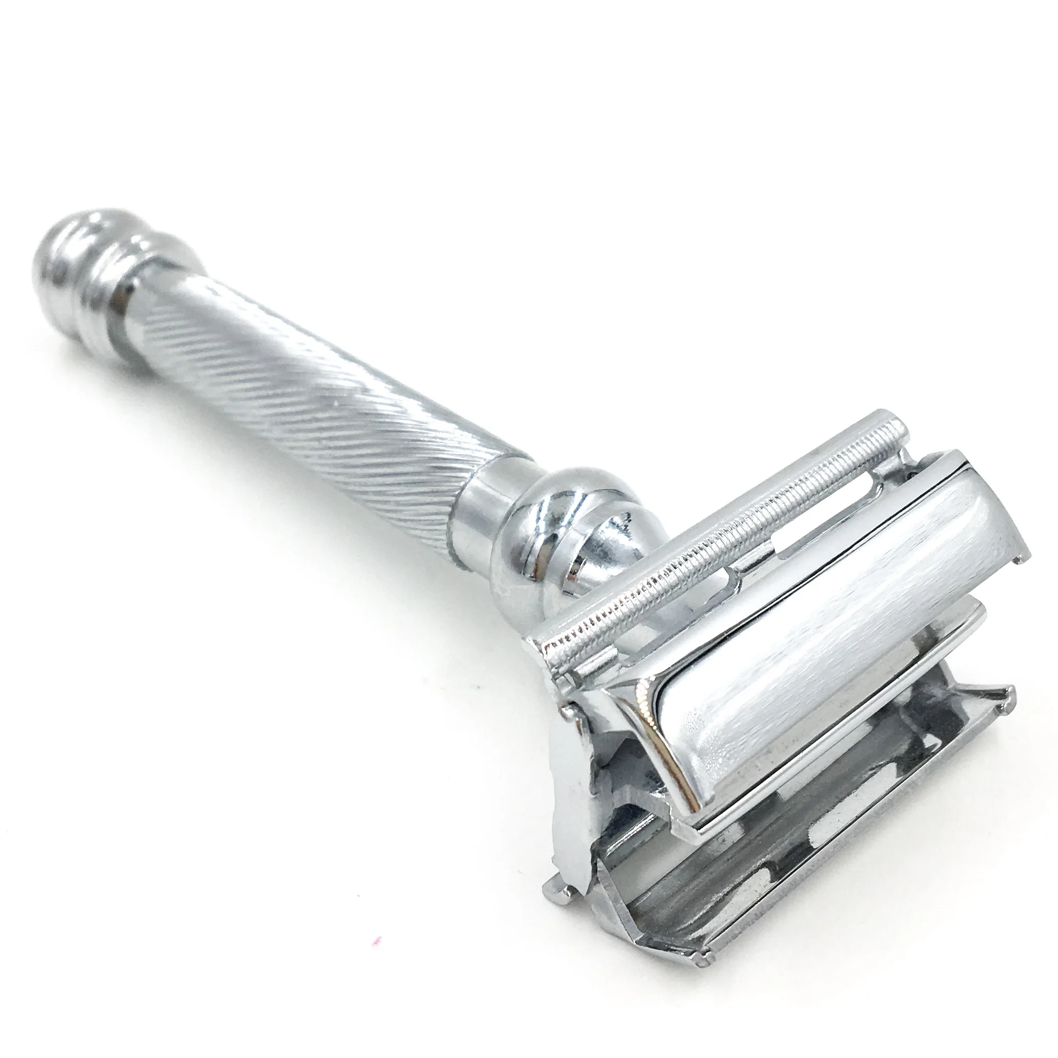 Factory made Straight Long handed Metal stainless steel butterfly open cut throats razor double edged blade razors