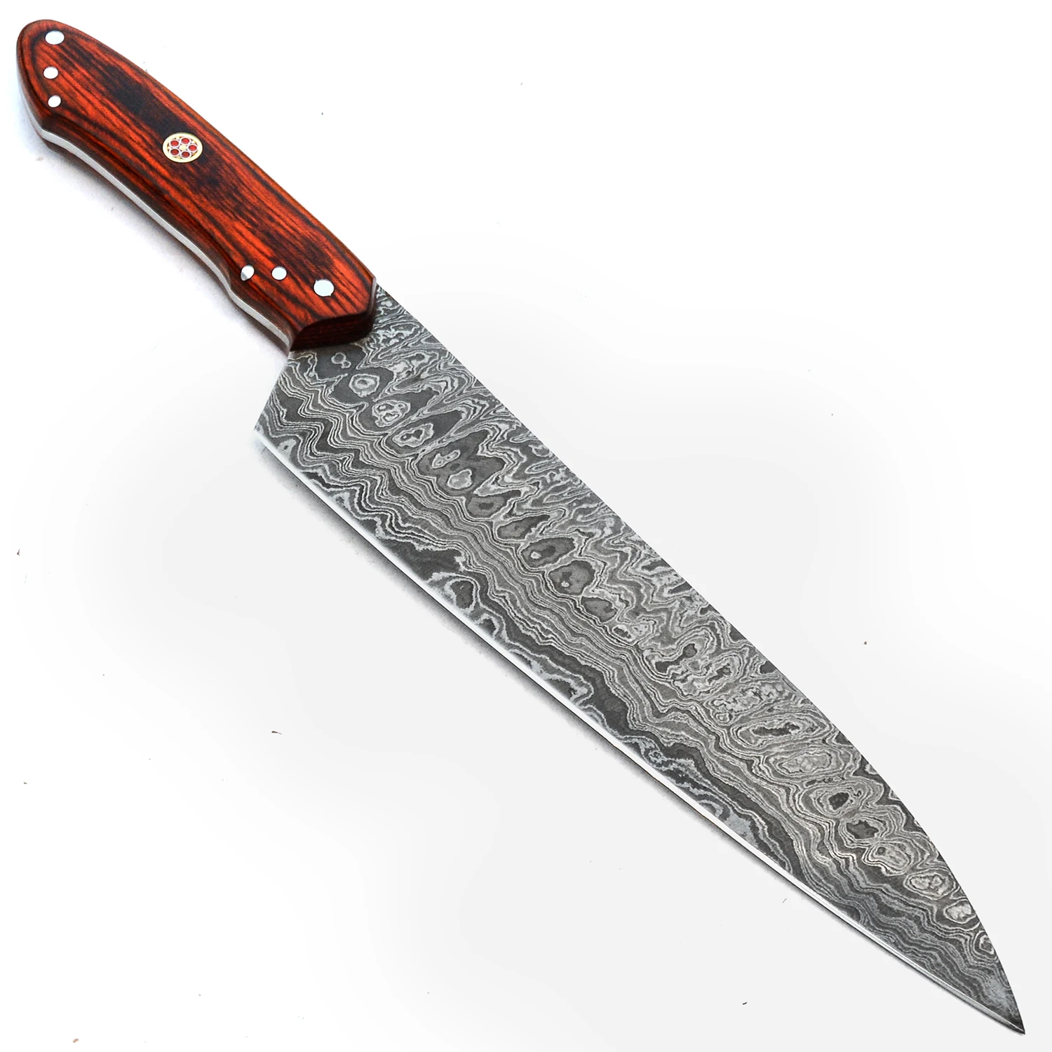 
The Most Interesting Color Wood Damascus Knives and Unique Hand made Damascus Steel knife Custom Design Kitchen Cook Chef Knife 