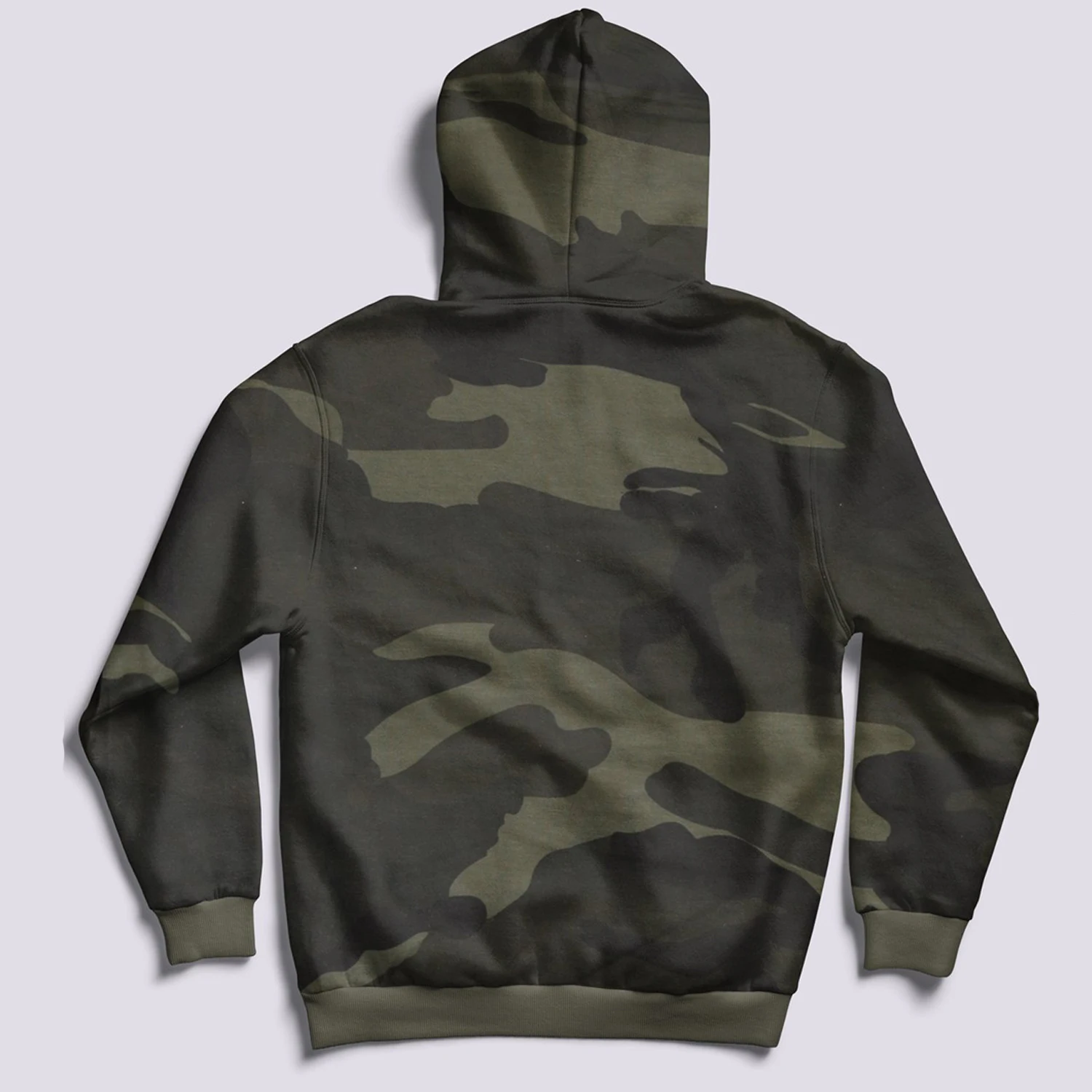 Custom Logo 100% Polyester Sportswear Popular Army Camo Pullover Drawstring Hood Kangaroo Pocket Hoodie