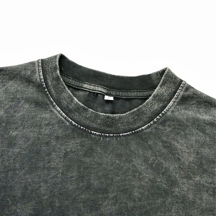 Wholesale Custom Men Short Sleeve Blank Oversized Vintage Washed T Shirt 230gsm Heavyweight Cotton Mens Acid Wash T-shirt