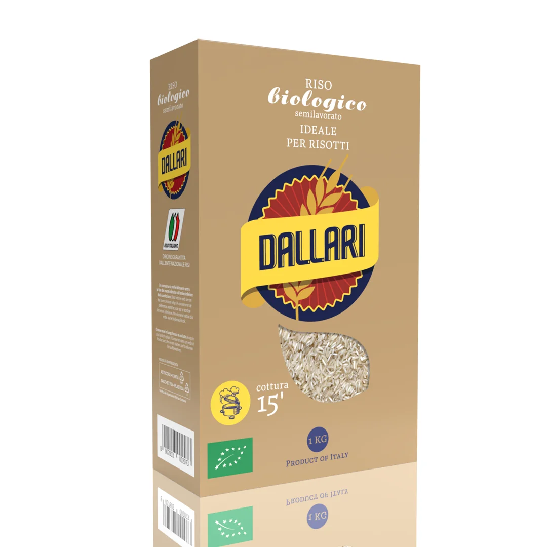 DALLARI ORGANIC RICE BIO HIGH QUALITY 100% MADE IN ITALY SUITABLE FOR RISOTTO - VACUUM PACKED 1KG