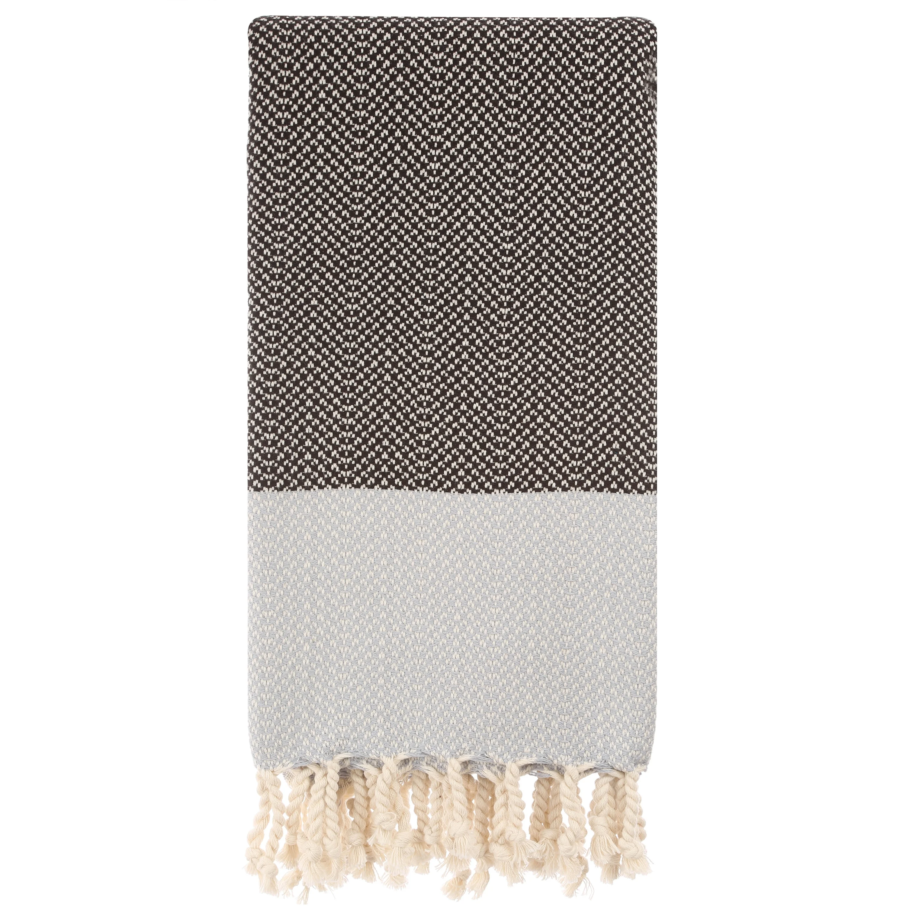 Jacquard Zig Zag Patterned Two-Colored Oversized Peshtemals Towels and Bath Accessories from 6 Years Gold Supplier %100 Cotton