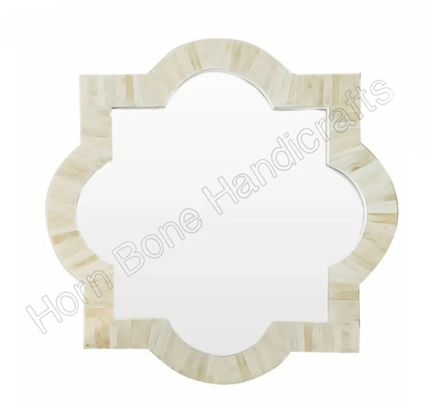 High Quality Home Decor Bone Inlay Round Photo Frame Home Interior Wall Hanging Bone Inlay Mirror Frame For Bedroom And Bathroom