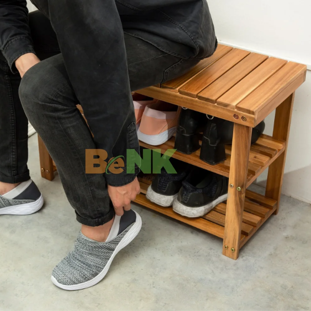 From Vietnam Solid Wood Free Standing Shoe Organizer/Eco-friendly Acacia Wood Rack