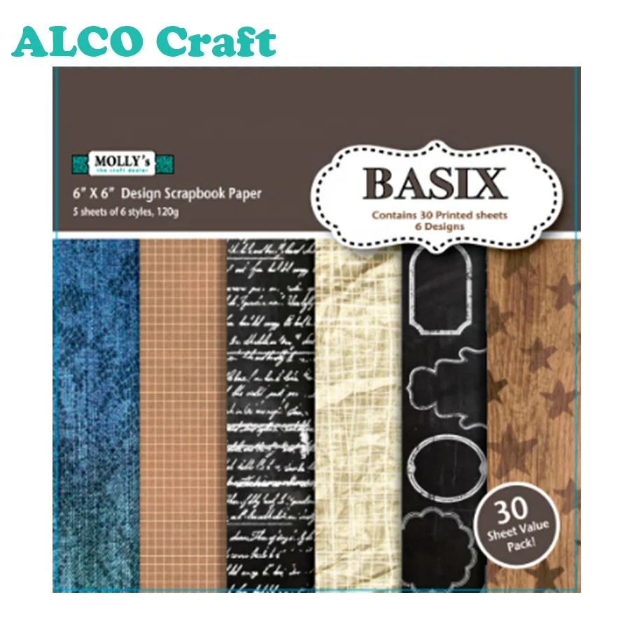 6x6inch custom design printing sheet scrapbook pattern paper