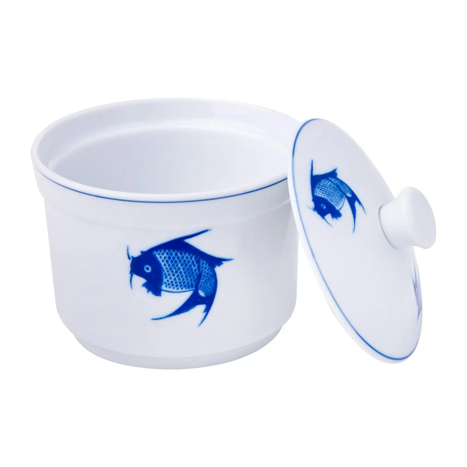 Best Price Tableware 4 Inch Ciya Elegant and Durable Blue Carp Porcelain Steam Pot with Diameter 10.5 H9.5cm