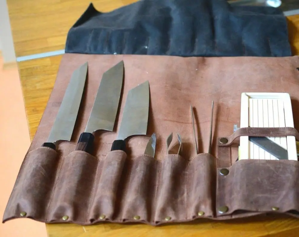 
Leather knife roll chef knife bag leather knife roll 