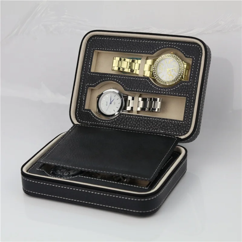8 slots leather watch zipper case flat watch box pocket watch case watch pouch Manufacturer Winx Foshan,Guangdong,China Supplier