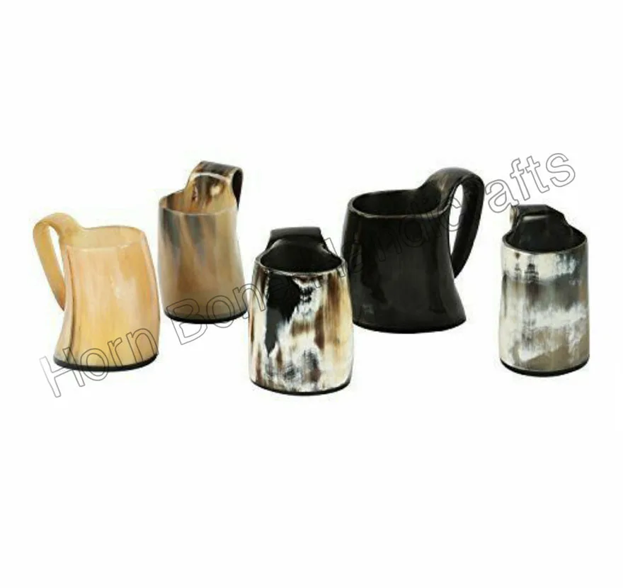 Factory Price Best Quality Natural Carved Horn Beer Mugs Authentic and Food Safe Natura Horn Wine Tankards at Lower Price Beer