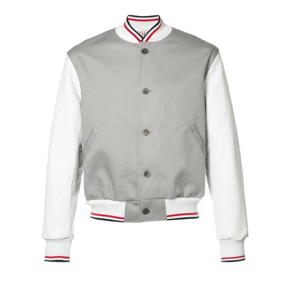 Мужская бейсбольная куртка с длинным рукавом на заказ, Мужские Простые однотонные Куртки Varsity Letterman
