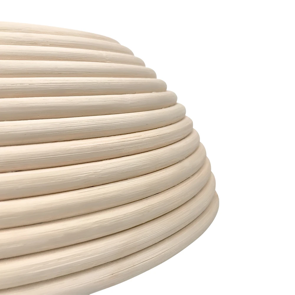 Natural Handmade 9 10 inch Round Baneton Bread Proofing Basket Set Rattan Bread Basket with Linen Cloth