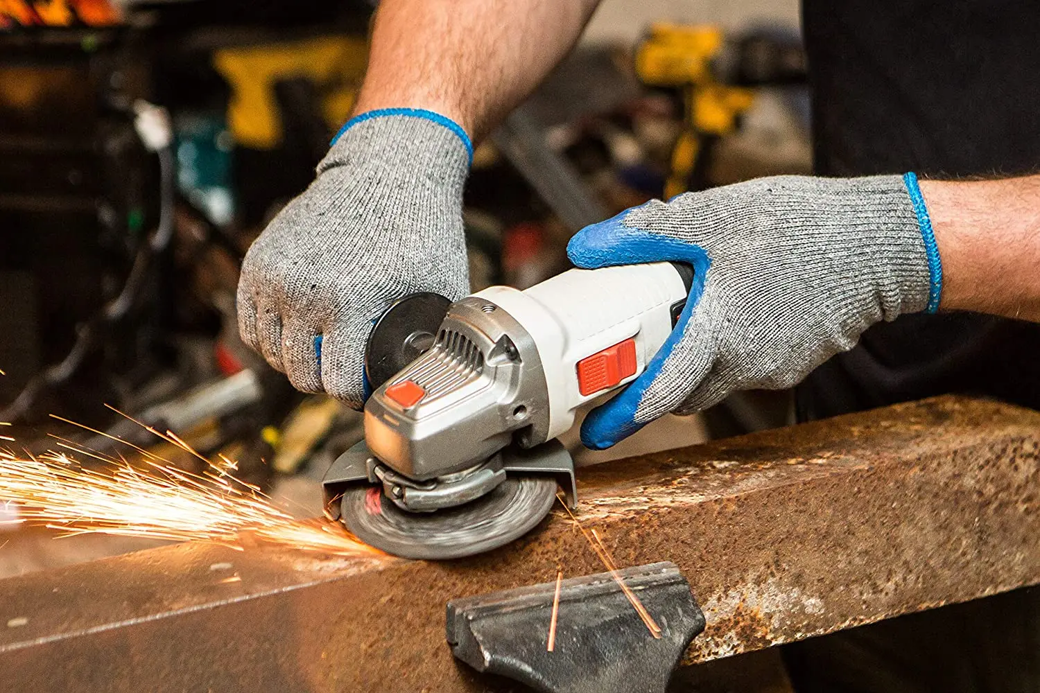 Pairs Large Rubber Latex Double Coated Work Gloves for Construction gardening gloves heavy duty Cotton Blend Blue