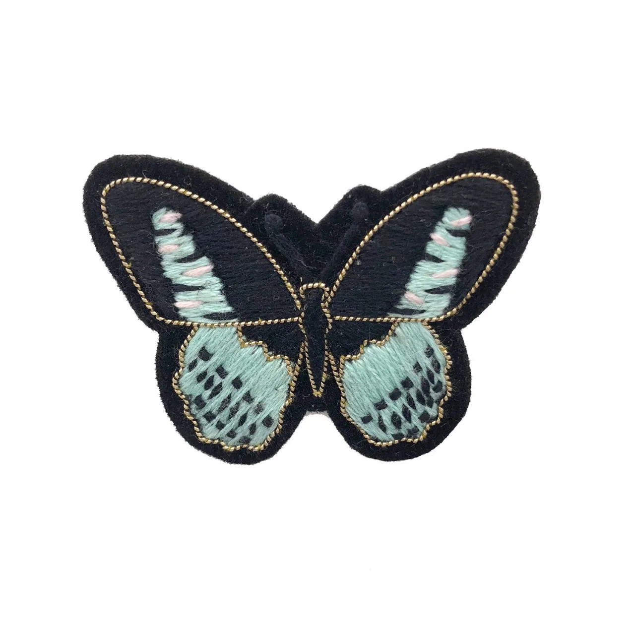 FULLY HAND EMBROIDERED Design Handmade fashion clothing Embroidery Badge Pin Fixed
