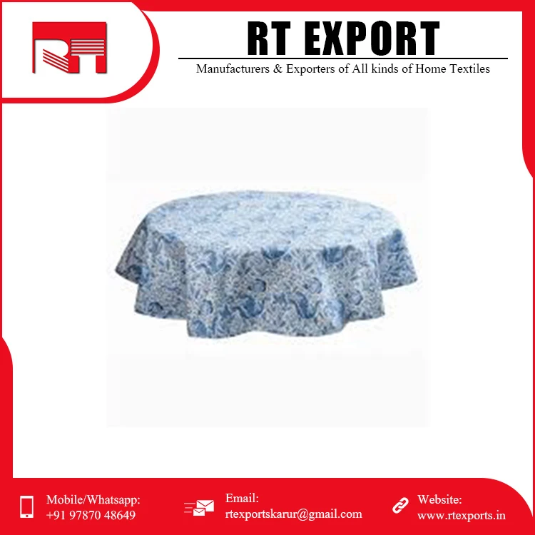 High Quality Digital Printed Round Table Cloth for Bulk Supplier New Custom Design 100% Cotton Table Cloth .