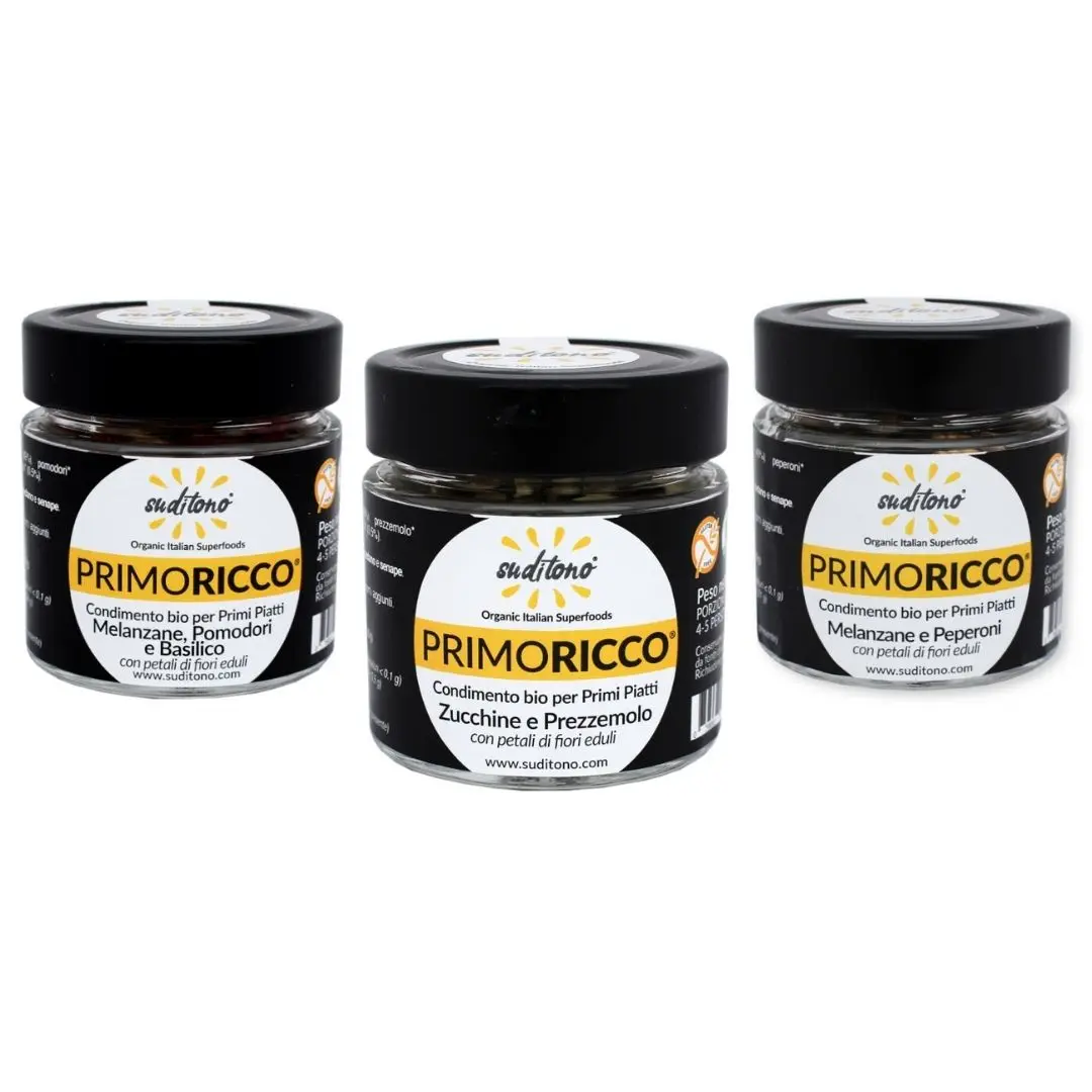 Made in Italy superfood product bundle - Organic condiment for risotto PRIMORICCO dry veggies summer 20pcs