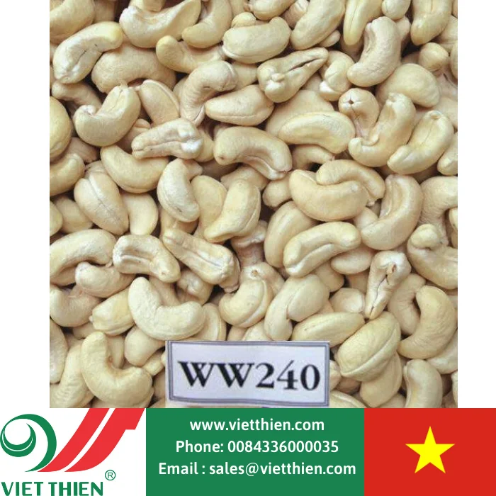 Вьетнамские орехи кешью W240 для экспорта вырастают и обрабатываются в закрытом процессе, отвечающем стандартам безопасности