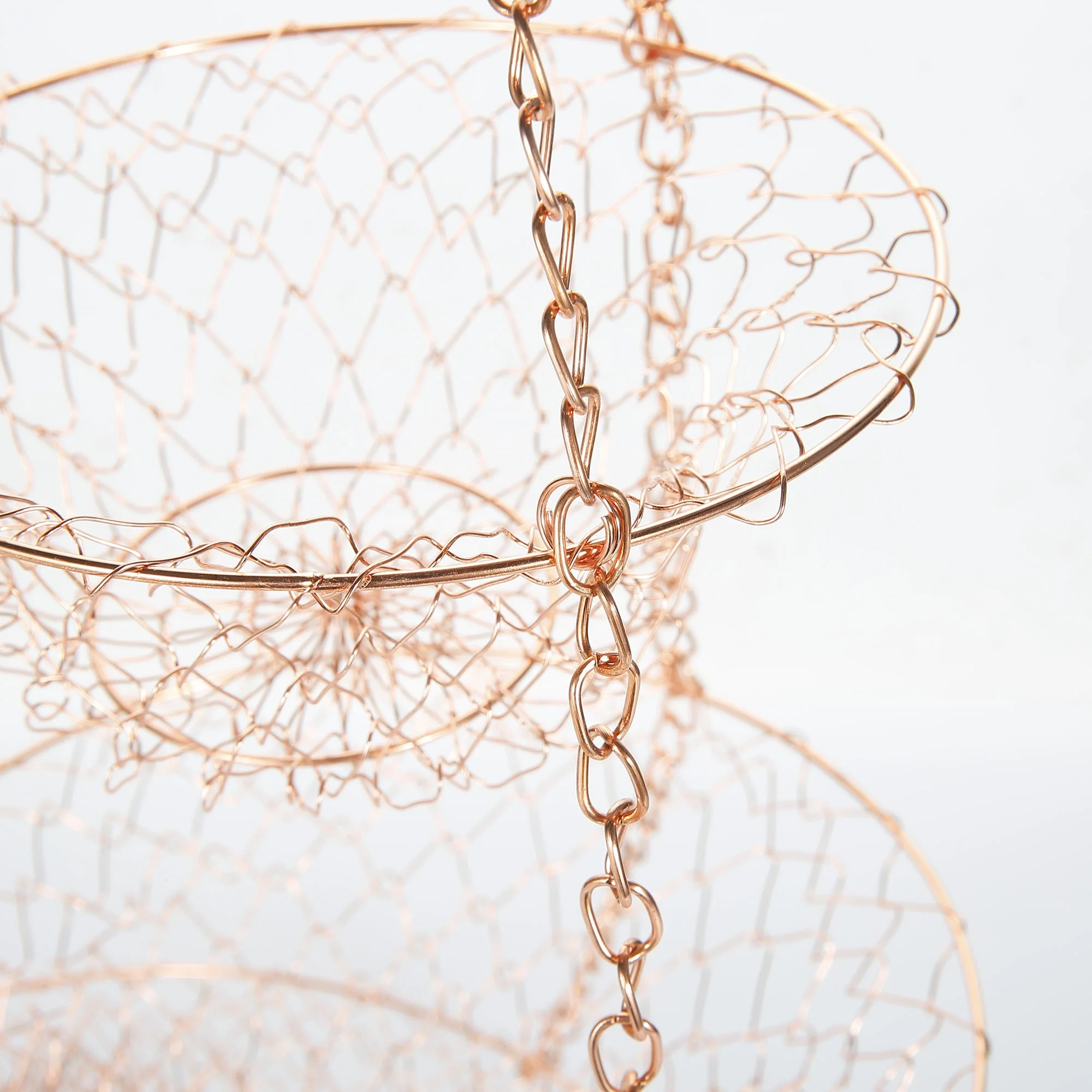 New Fancy Heavy Duty Metallic 3 Tier Hanging Basket Chain for Space Saving of Fruit Chicken Flower Plant Potato Onion