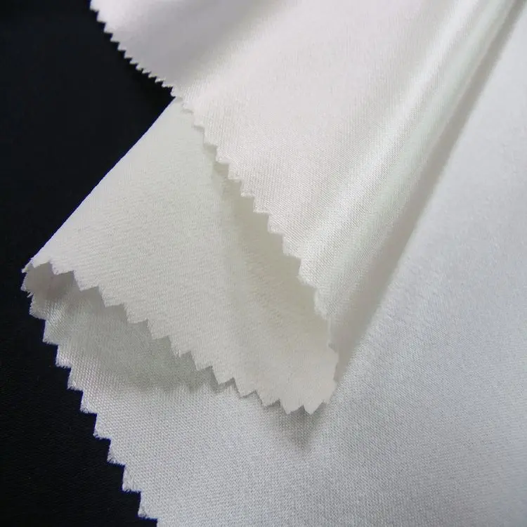 LCL009 Taiwan 96.6 Polyester 3.4 Spandex Shiny Liquid Look Charmeuse Satin Fabric Stretch