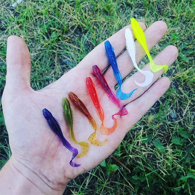 Shaman Seryoga, 60mm, 8 pcs/pack, Soft Twister Color 015 Plastic Baits Silicone Fishing Lures