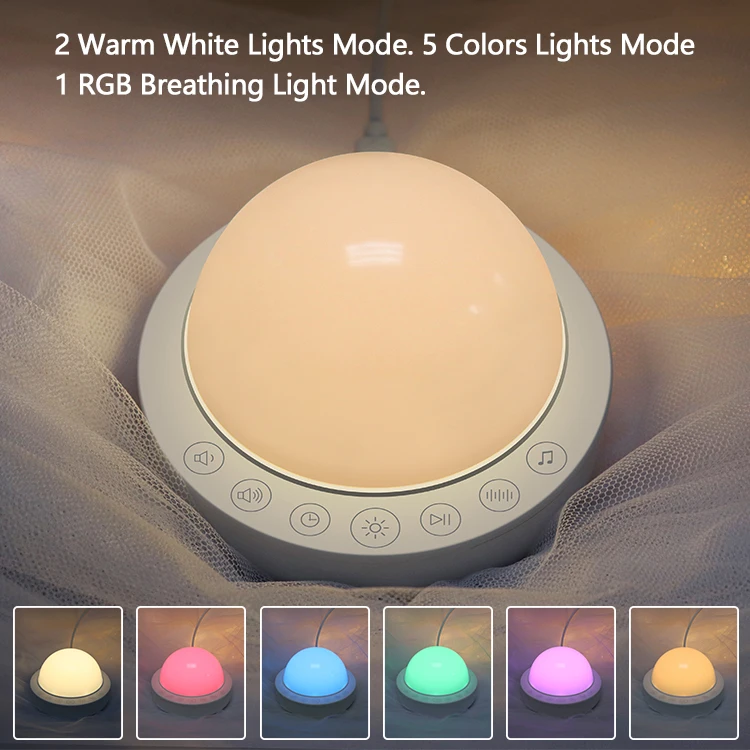 Baby Sleep aid Soother colorful night light White Noise sound Machine lamp for both adult and baby sleep machine